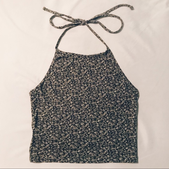 Brandy Melville Floral Cropped Halter Top - Picture 4 of 7